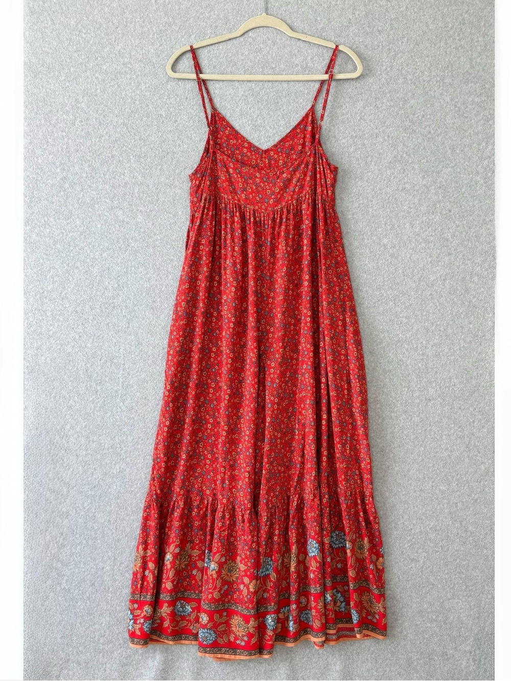 Natural Life Jamie Jumpsuit Romper Wide Leg Red Floral Boho Festival Size Small - Picture 7 of 16